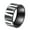 Black, variant on Men's Stainless Steel 9mm Simple Rainbow Colorful Brushed Cone Triangle Stripe Groove Pattern Engraved Biker Ring Statement Black Size 9