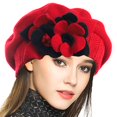 thumbnail image 1 of Boina Francesa de Invierno VECRY para Dama 100% Lana con Diseño Floral, 1 of 3