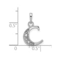 thumbnail image 2 of 14k White Gold Diamond Letter C Initial Pendant Necklace 19mm Long Pendant for Women, 2 of 2