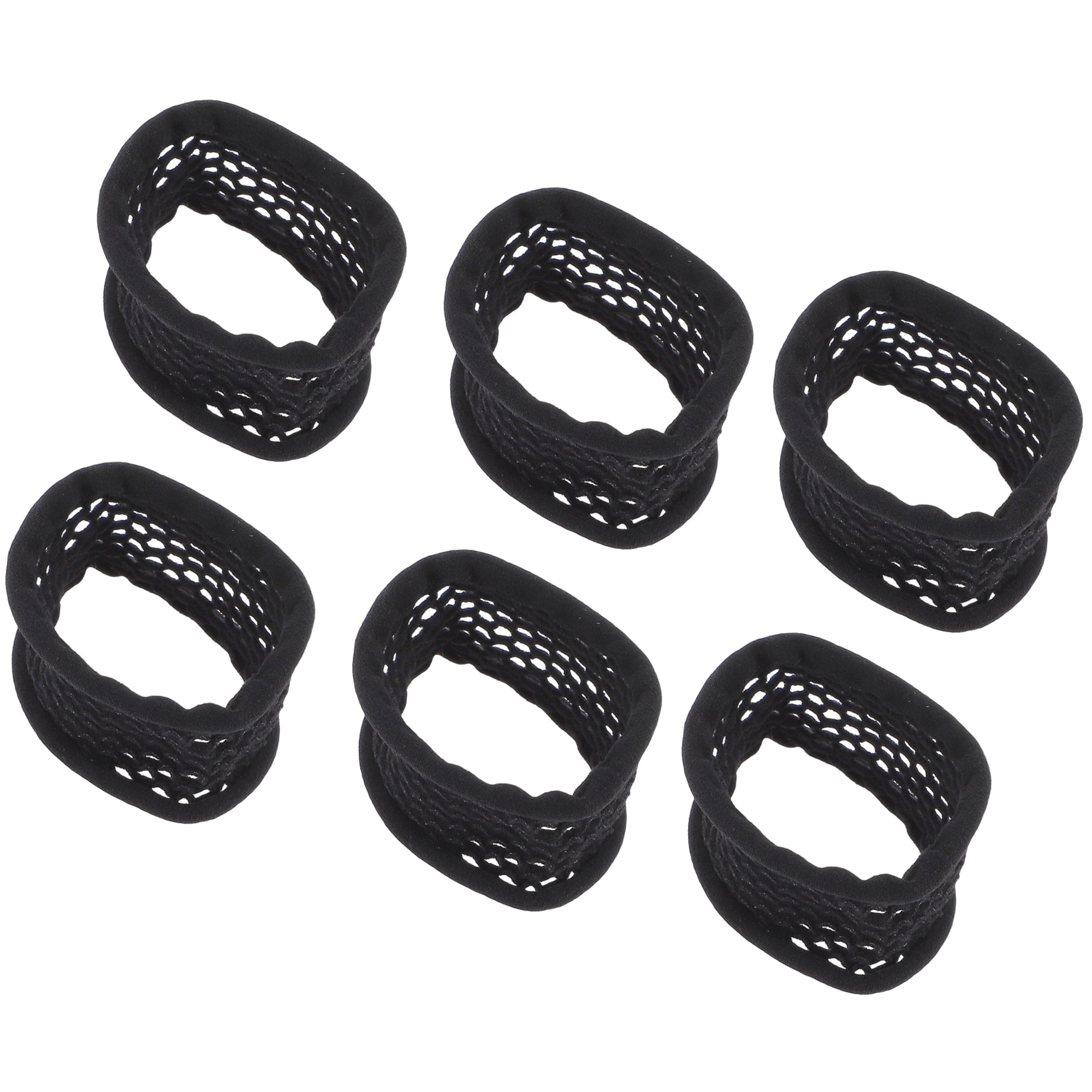 Unique Bargains Durable Mesh Style Hair Rope 6pcs Black