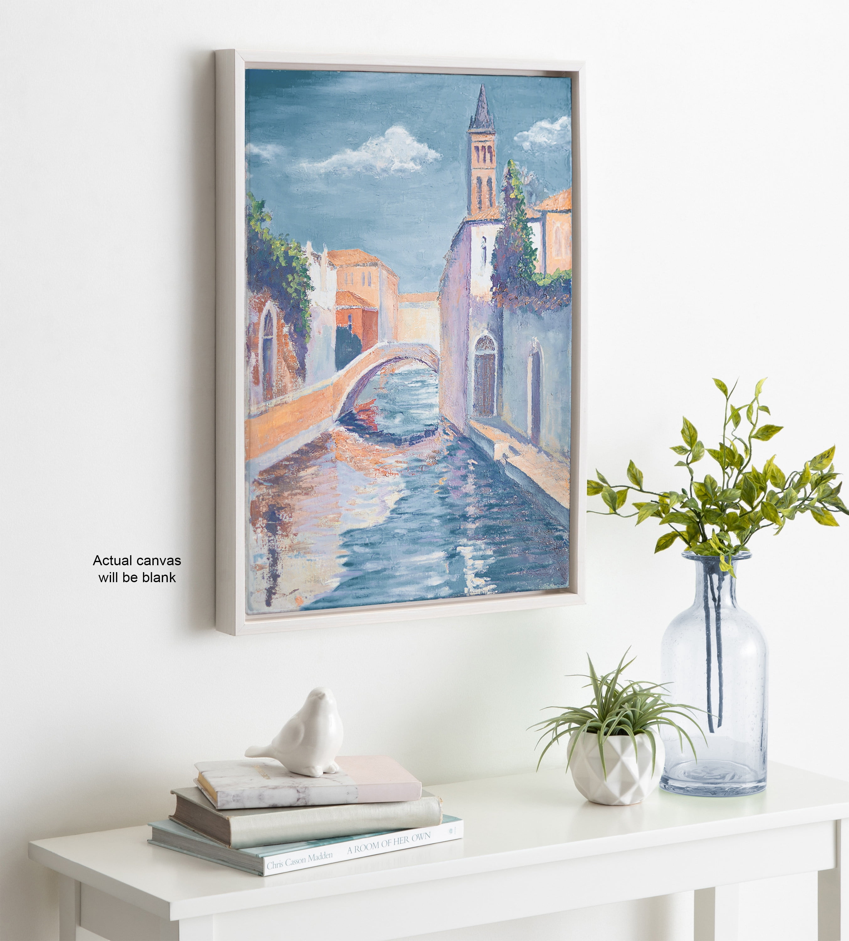 Kate and Laurel Blank Framed Canvas for Wall, 18 x 24, White, Sleek Modern Empty Canvas for Painting Your Own Art, Premium Canvas Already Framed
