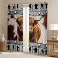 thumbnail image 2 of Feelyou Rustic Cow Blackout Curtains Set of 2 (52x84 Each), Cowboy Boot Window Curtains, 2 of 6