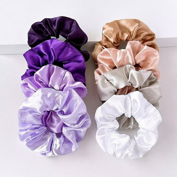 Hair Scrunchies for Women, Prevents Hair Frizz and Damage, Elastic Hair Ties, Soft Rope Ponytail Clip Hair Accessory, 8pcs, Mixed Color