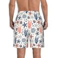 thumbnail image 3 of KLL Starfish Shell Men's Casual Summer Beach Shorts Hawaiian Shorts with Pockets-Large, 3 of 5
