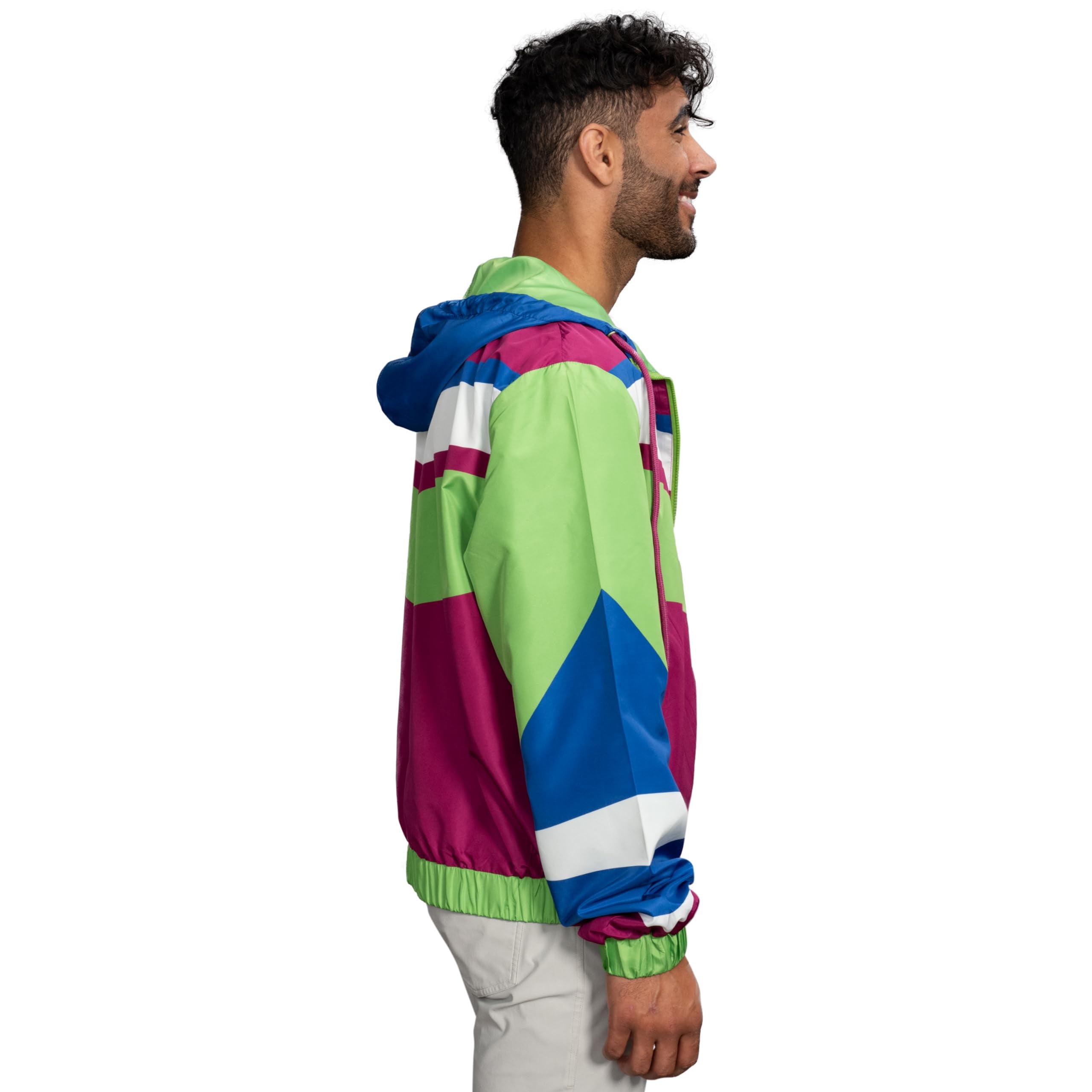 ジャケット・アウター madder vintage wave design eco far jk 80s Vintage Eunice M Windbreaker Jacket Women's Multi Color