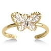 10kt Two-Tone Yellow & White Gold Fluttering Butterfly Toe Ring