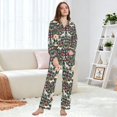 thumbnail image 6 of FORMRS Womens Pajama Set Long Sleeve Top and Pants with Pockets Soft Comfy Lounge Sleepwear, Sizes S-2XL, Floral Dogs Pattern, 6 of 7