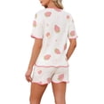 thumbnail image 3 of INSPIRE CHIC Womens Pajama Sets Ruffle Trim Cute Built-in Shelf Bra Button Down Tops with Shorts Sleepwear Lounge Sets M Light Pink, 3 of 6