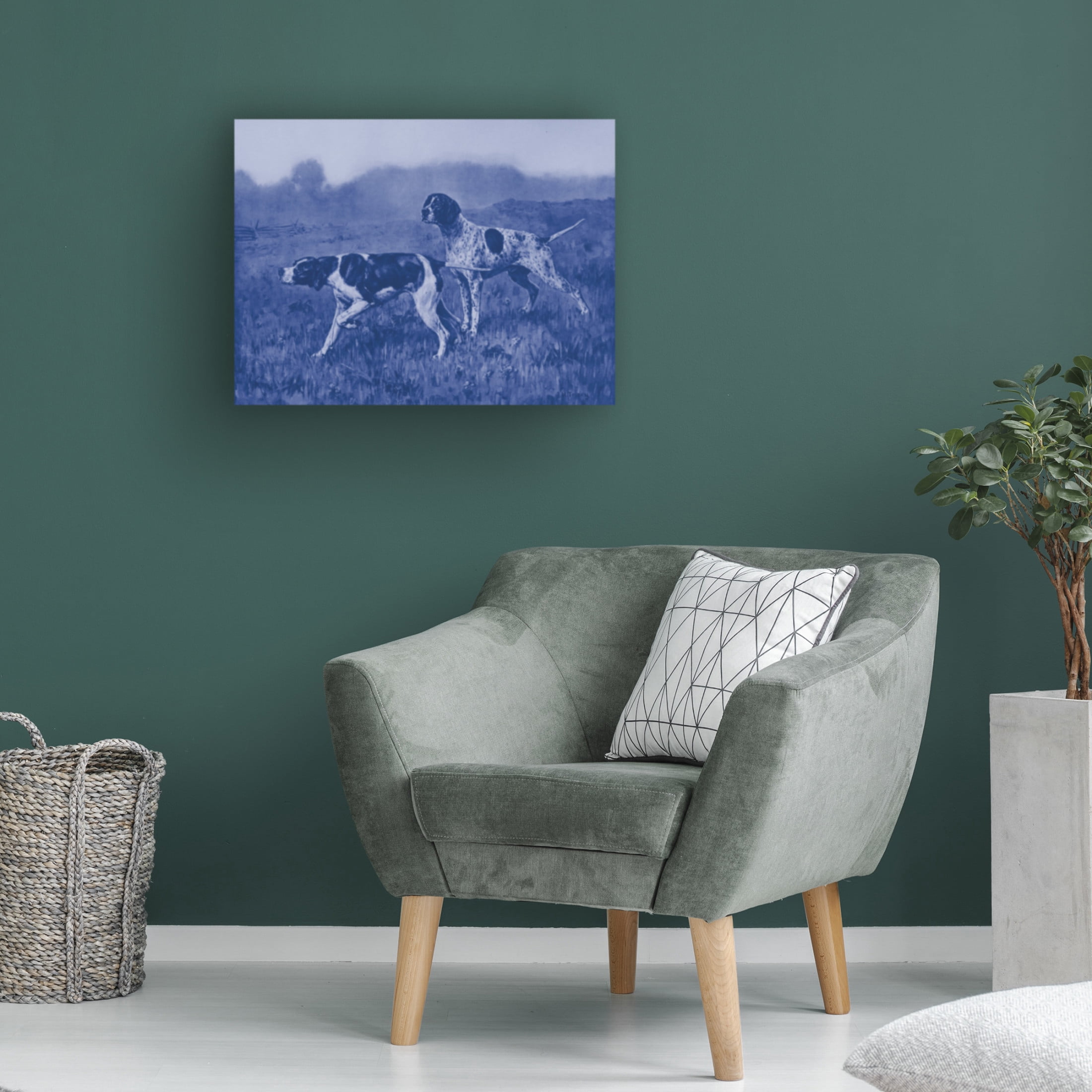 Canvas Wall Art - Vision Studio 'Antique Blue Dogs II' Wall Art for Living Room, Bedroom, or Office Décor by Trademark Fine Art - 19 x 14 Inches