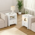 thumbnail image 7 of PLAMLE Nightstand side End Table for Bedroom with Drawers Storage Retro End Table Table with Charging Station Wooden for Living Room 2Set, 7 of 7