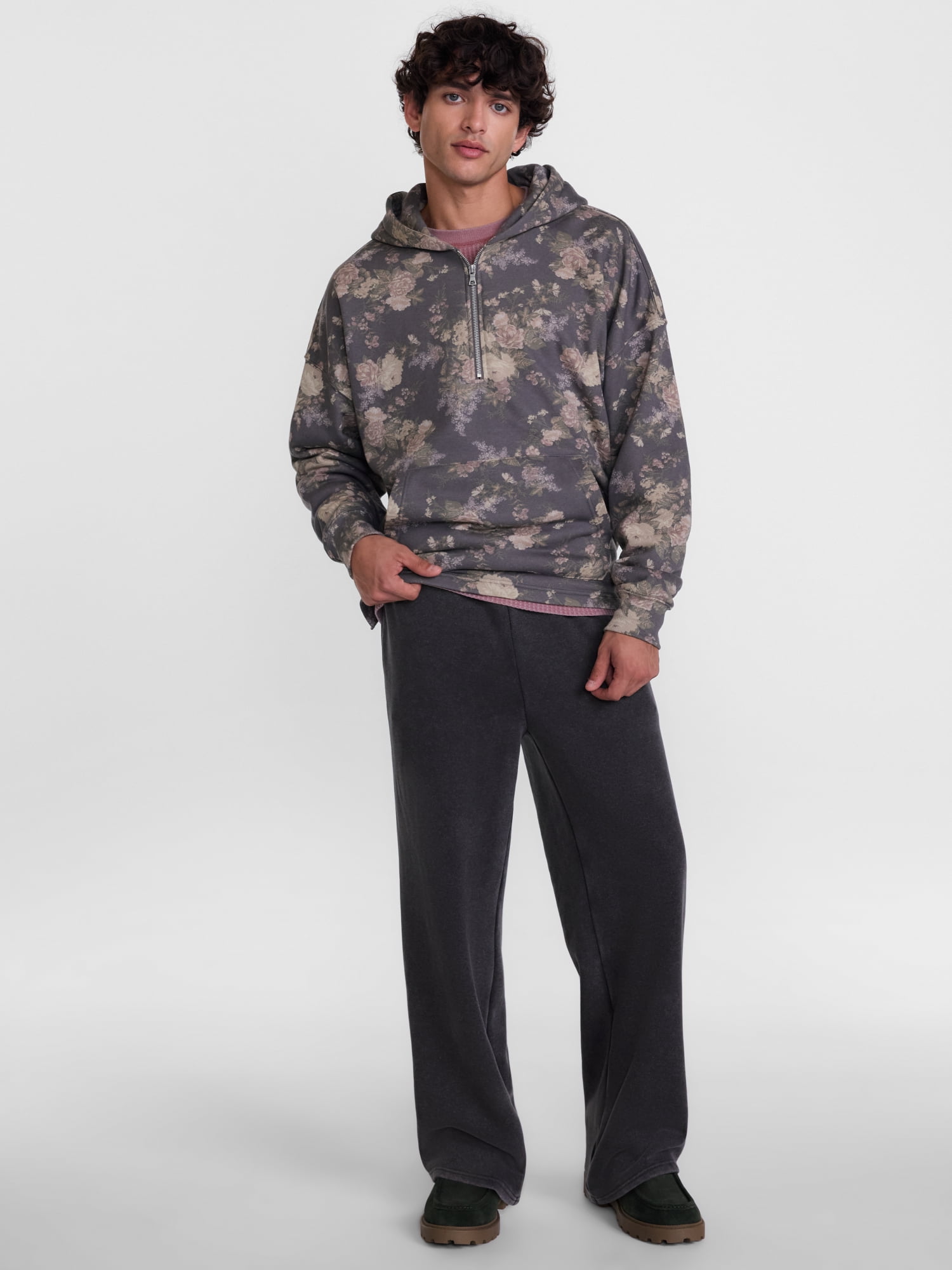 No Boundaries Heavyweight Fleece Open Hem Sweatpants, 30'' Inseam, Men's XS-3XL