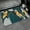 Green Emerald Color Monstera Plant Golden Split Leaf Floral, variant on Super Absorbent Bath Mat Rug Starfish Seashell Coral Ocean Themed Bath Mat Blue Quick Dry Thin NonSlip Rubber Backed for Shower Bathtub Sink and Kitchen (20"x32") Bring the Beach Indoors