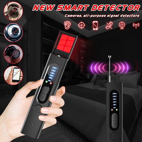 Portable Hidden Camera & RF Signal Detector, Privacy Security Scanner to Locate GPS Trackers and Wireless Audio Bugs, Ideal for Travel, Hotels, Cars, Homes and Offices