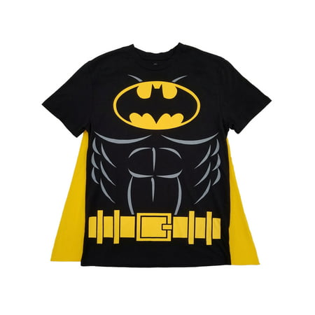 DC Comics Mens Black & Yellow Batman Costume T-Shirt With