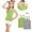 Green+Gray, variant on Miqool 2 Pieces Girls Dance Tank Tops Kids Racerback Sleeveless Basic Tops for Yoga Sports Ballet Gymnastics Dancewear, Sizes 12M-13T