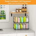 thumbnail image 4 of 2 Tiers Stack Metal Food Container Lid Organizer 8 Dividers Storage Container Lid Holder Rack for Cabinets, Cupboards, Pantry Shelves, Drawers to Keep Kitchen Tidy, 4 of 6