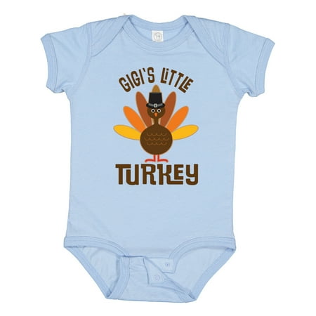 

Inktastic Thanksgiving Gigi Little Turkey Gift Baby Boy or Baby Girl Bodysuit