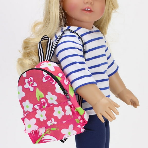Sophia's Flower Print Backpack for 18" Dolls, Hot Pink