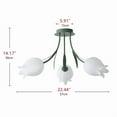 thumbnail image 2 of 3-Light Flush Mount Ceiling Light with White PE Shades, Modern Tulip Shaped Hanging Lamp for Living Room, Kitchen, and Dining Room, 2 of 8