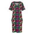 thumbnail image 3 of Vestido de noche holgado con bolsillos para mujer ropa de graduación vestido largo Plumeria Funky, 3 of 6