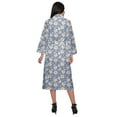 thumbnail image 3 of Moomaya Cotton Robe Women Long Printed Cotton Crossover Summer Bathrobes, 3 of 6