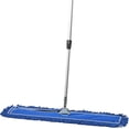 thumbnail image 2 of 36-inch blue commercial dust mop and floor sweeper with extendable pole, suitable for cleaning hardwood, tile, and concrete floors., 2 of 10