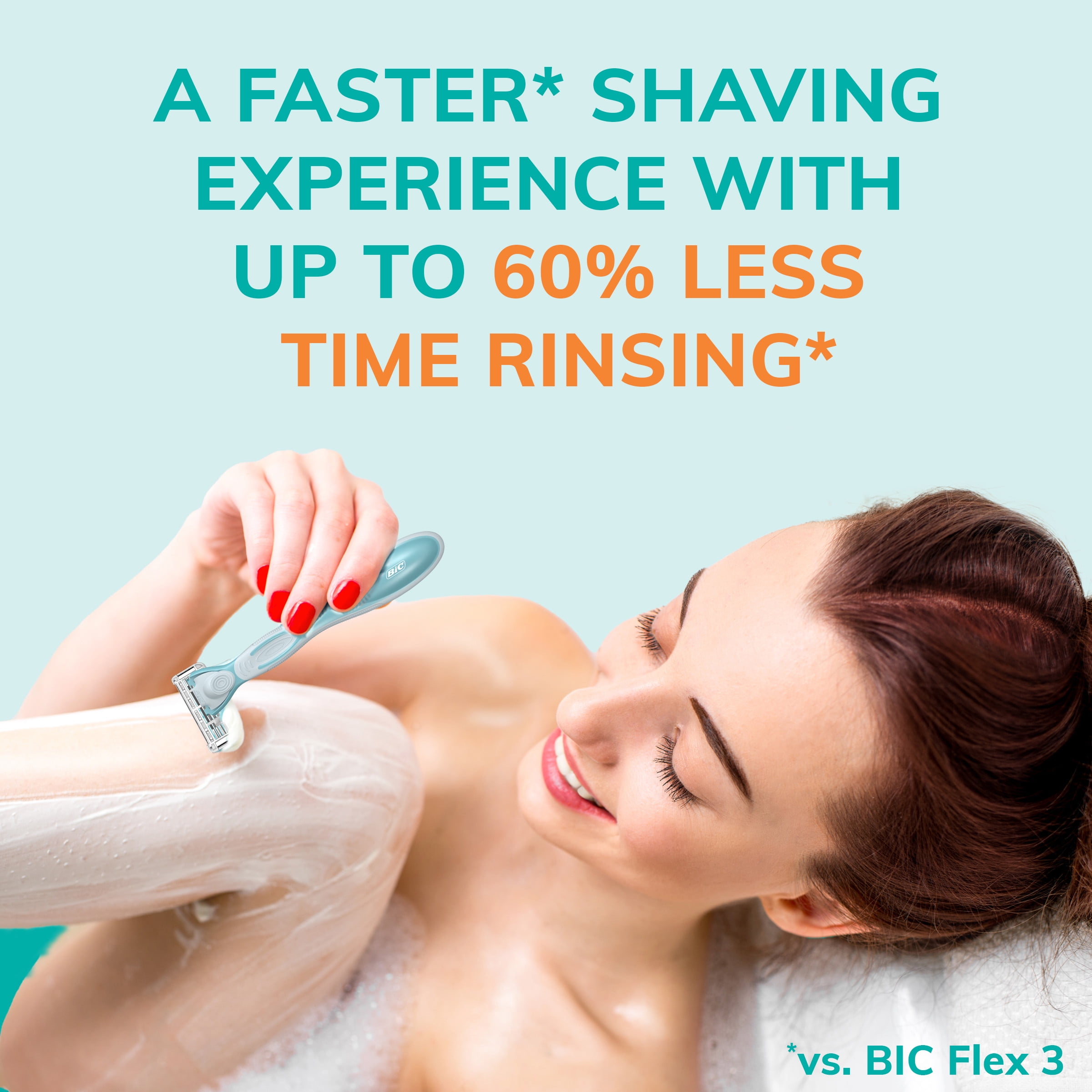 BIC EasyRinse Anti-Clogging Refillable Razors, Women's, 4-Blade, 1 Handle and 9 Refill Cartridges