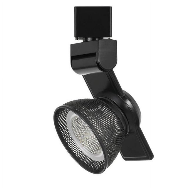 Benjara BM223663 12W Integrated LED Metal Track Fixture with Mesh Head, Dark Black