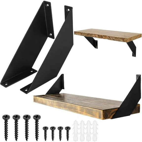 Metal Bracket, Heavy Duty Rustproof Bracket, Wall Shelf Support Wrought Iron Shelf Bracket 15cm 2 Pieces