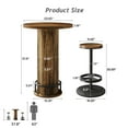 thumbnail image 5 of Spaco Industrial Bar Table Set with High-Top Round Wood Table & Stools, Durable & Stylish Table & Stools for Indoor as Home, Bar, Kitchen, Easy Assembly, Brown, 5 of 22