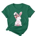 thumbnail image 5 of Camisetas de Cuello de Tripulación de Manga Corta para las Mujeres Cartas de Impresión de Pascua Camiseta de Manga Corta, Spandex de Poliéster, 5 of 5