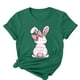 thumbnail image 5 of Camisetas de Cuello de Tripulación de Manga Corta para las Mujeres Cartas de Impresión de Pascua Camiseta de Manga Corta, Spandex de Poliéster, 5 of 5
