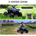 thumbnail image 4 of ATV eléctrico para niños 12V, 4 ruedas todo terreno 4WD con 2 modos de control, neumáticos con relieve, luces LED, manubrio, pedal, suspensión de resorte (negro), 4 of 7