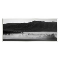 Stupell Industries Foggy Woodland Nature Landscape Photography Unframed Art Print Wall Art, 17 x 7