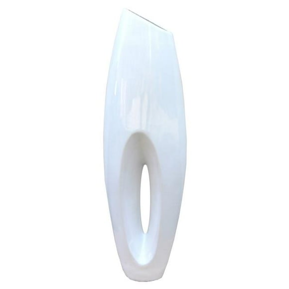 12 x 9.8 x 40.5 in. Modern Large Floor Vase, White