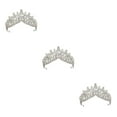 thumbnail image 1 of maskred Shining Wedding Tiaras Wide Application And Beautiful Creating Memorable Moments silver 3Set, 1 of 6