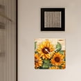 thumbnail image 3 of 12 Inch Wall Clock Battery Operated Square Clock Decorative for Office, Kitchen, Outdoor, Living Room，Illustration of Sunflowers and Leaves Art, 3 of 4