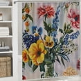 thumbnail image 6 of Orinice Flowers Annabel Kidston Maximalism Bathroom Decor Set with Hooks, Colorful Luxurious Graphic Print Polyester Fabric Fashion Shower Curtain - Chic Modern Home Bathtubs Bathroom Decoration 69x72, 6 of 7