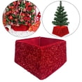 thumbnail image 1 of Cubierta de Caja de Base de Navidad Grande Yotijar con Lentejuelas Rojas Falda Inferior Reutilizable, 1 of 10