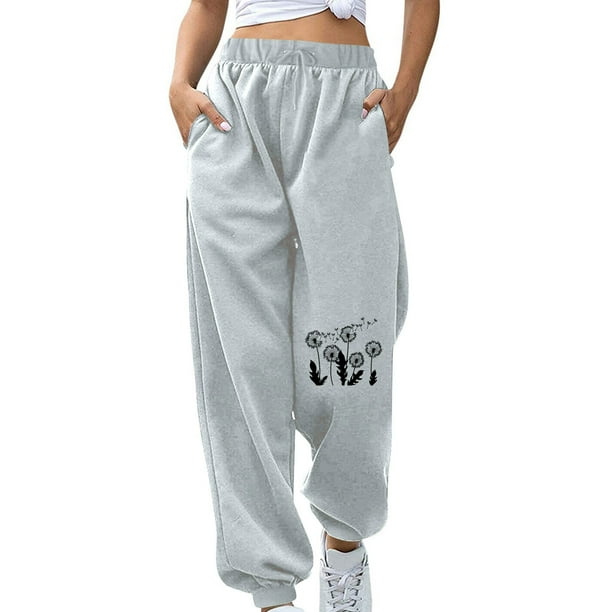 Pantalones deportivos largos Augper para mujer, de moda, para otoño e invierno, para vacaciones, fitness, deportivos, holgados, con estampado y cintura elástica.