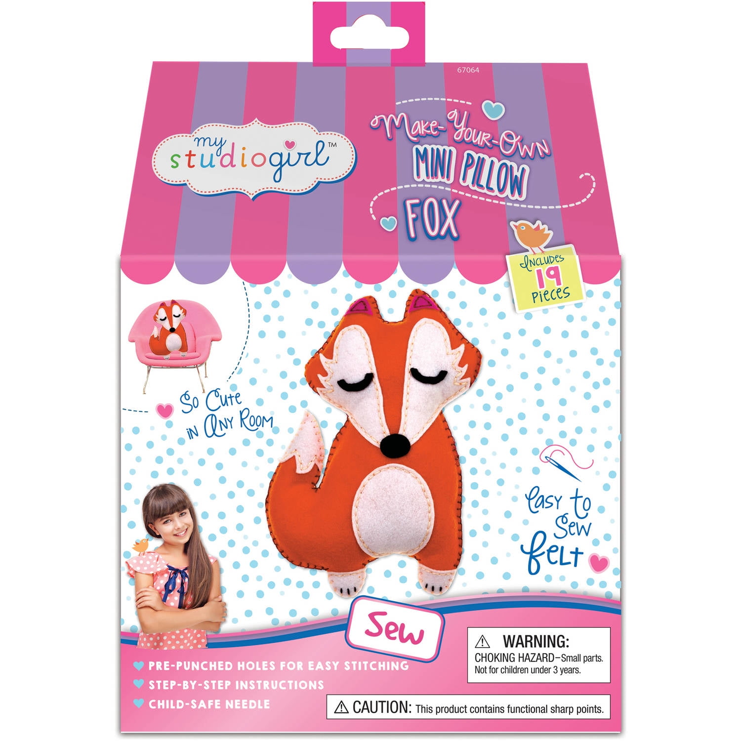 My Studio Girl Make-Your-Own Mini Pillow, Fox