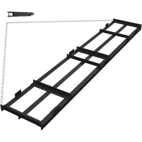 Trilenars 4FT Drag Harrow for ATV,Tractor & UTV,Heavy Duty Tow Behind Driveway Grader with 6FT Chain Link - Landscape Rake for Gravel,Sand,Leveling Tool for Field Yard,Black