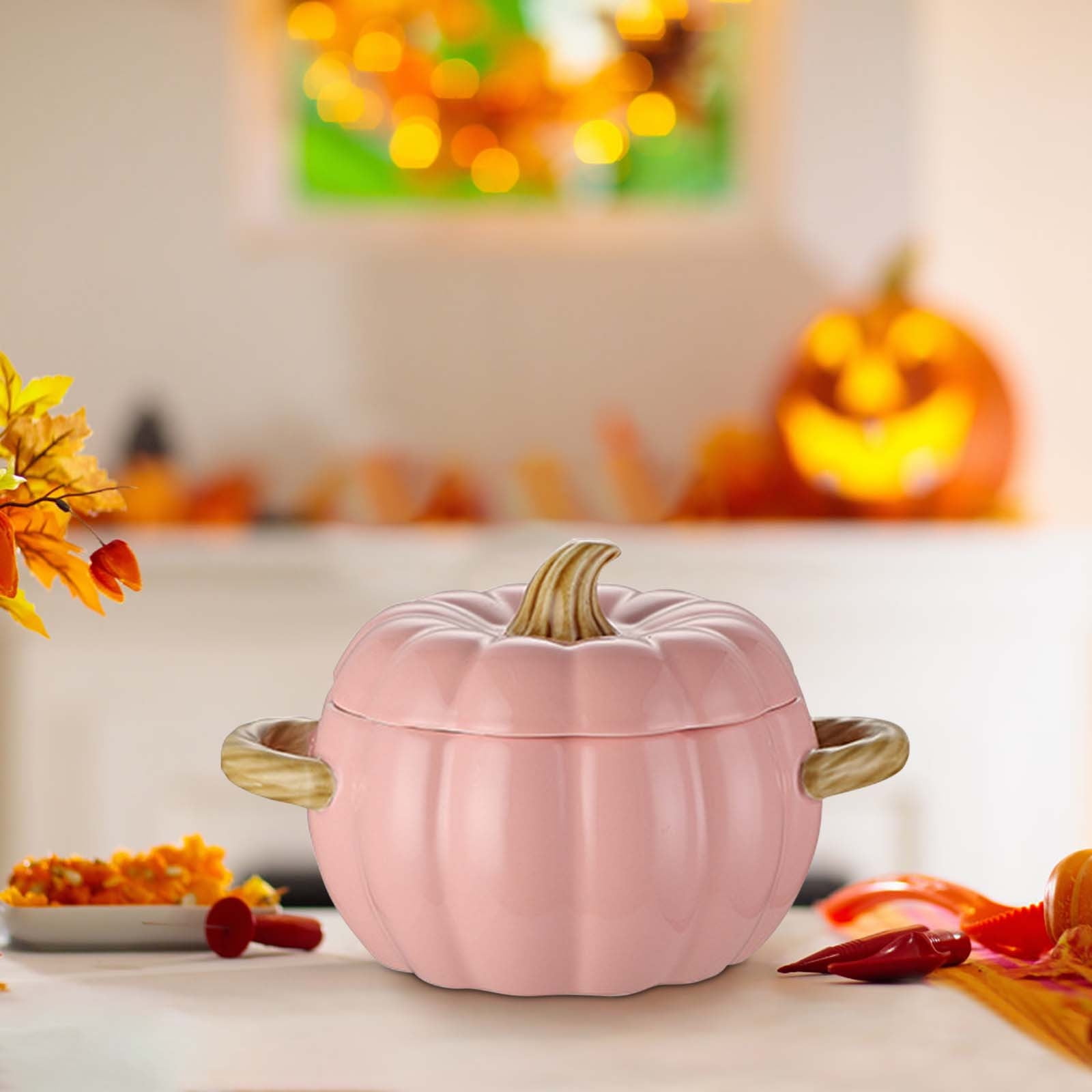Cocotte En Céramique Citrouille - 4 Couleurs - Parfaite Pour Halloween, Thanksgiving Et Décorations Festives - 4