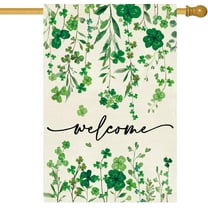 Summer Welcome Floral House Flag 28x40 Inch Double Sided Summer Large Yard Flag Spring Outside Outdoor Seasonal Burlap Flowers Flags Home Patio Decoration