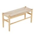 thumbnail image 1 of VEVOR Rattan Bench Wooden Bench 31.5 Inches for Entryway Living Room & Bedroom, 1 of 9