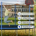 thumbnail image 6 of 14-Foot Outdoor Trampoline with Basketball Hoop, Kids Trampoline with Safety Enclosure Net, Circular Trampolines for Adults/Kids, Family Jumping and Ladder, Kids Basketball Trampoline, Q18334, 6 of 12