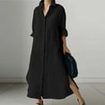 thumbnail image 6 of ZANZEA Women Long Sleeve Button Down Side Split Hem Casual Loose Long Shirt Dress, 6 of 6