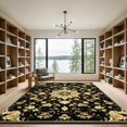 thumbnail image 2 of ODIKA 3'x5' Machine Washable Non-Slip Area Rug, Oriental Black High Traffic Rug, Black, 1046439, 2 of 7