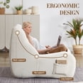 thumbnail image 4 of Kosynda Bean Bag Chair for Adults, Giant Memory Foam Bean Bag Couch with High-Resilience Foam and Armrests, Lounge Floor Sofa for Living Room, Bedroom, White, 4 of 8