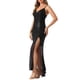thumbnail image 4 of Vestido de Noche de Lentejuelas INSPIRE CHIC para Mujeres con Escote en V y Tirantes Espagueti, Vestido Largo con Abertura, 4 of 6